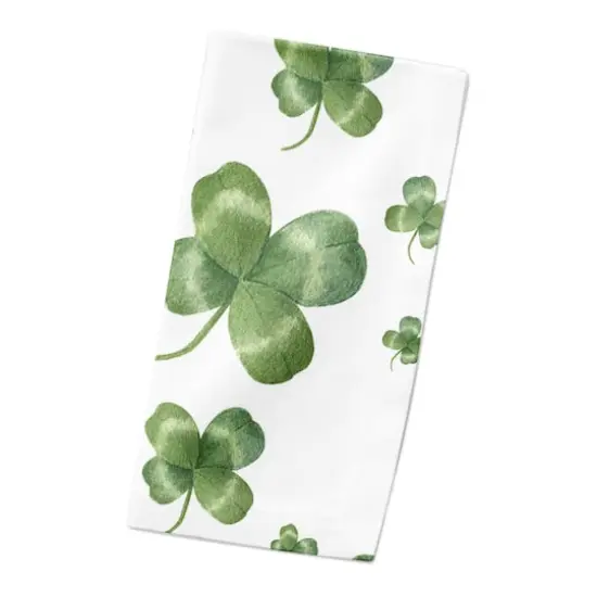 Painterly Shamrock Pattern 10" x 10" Cotton Twill Napkin {3}