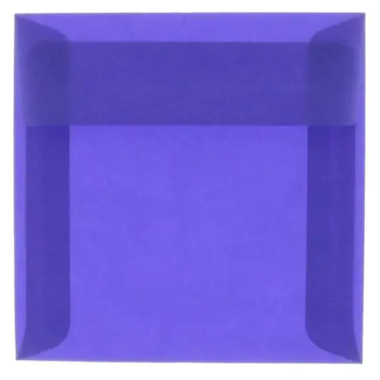 JAM Paper 6.5" x 6.5" Square Translucent Vellum Envelopes, 25ct. Primary Blue {1}