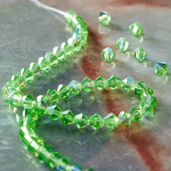 Preciosa Glass Crystal Bicone Beads, 4mm by Bead Landing&trade; Peridot AB {3}