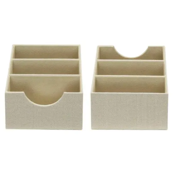 Household Essentials 3-Compartment Drawer Organizers, 2ct. White {9}