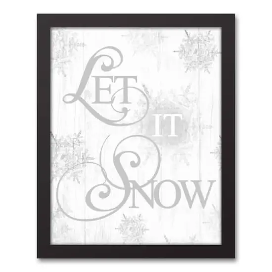 Let It Snowflakes 11x14 Black Framed Canvas {1}