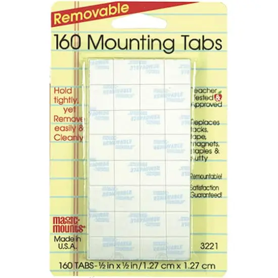 Magic Mounts&reg; 0.5" x 0.5" Removable Mounting Tabs, 6 Packs of 160 {3}