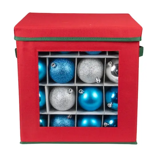 12" Red Christmas Ornament Storage Bag {4}