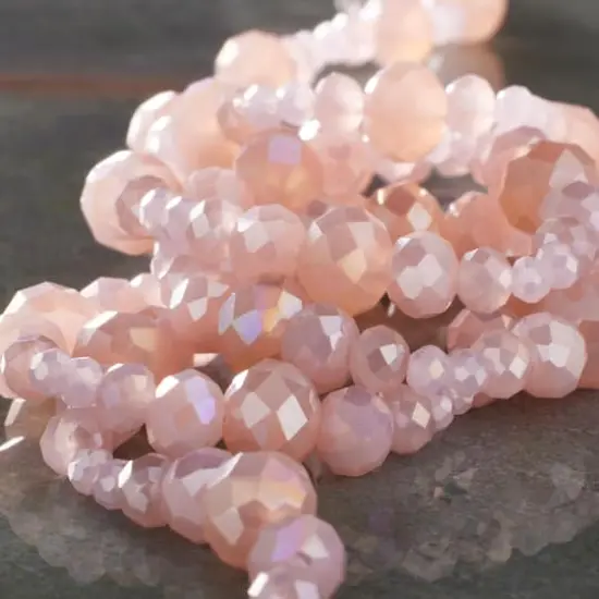 Pink Aurora Borealis Faceted Glass Round Beads by Bead Landing™ {3}