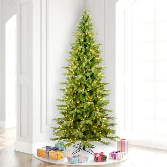 7.5ft. Pre-Lit Slim Balsam Spruce Artificial Christmas Tree, Warm White Low Voltage LED Lights {3}