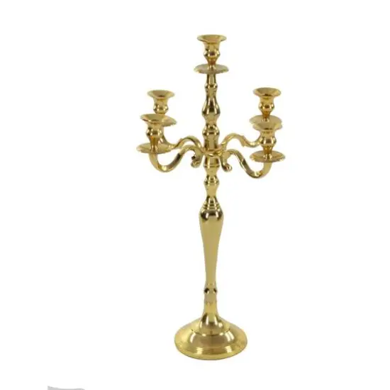 Gold Aluminum Traditional Candle Holder, 25" x 14" x 14" {4}
