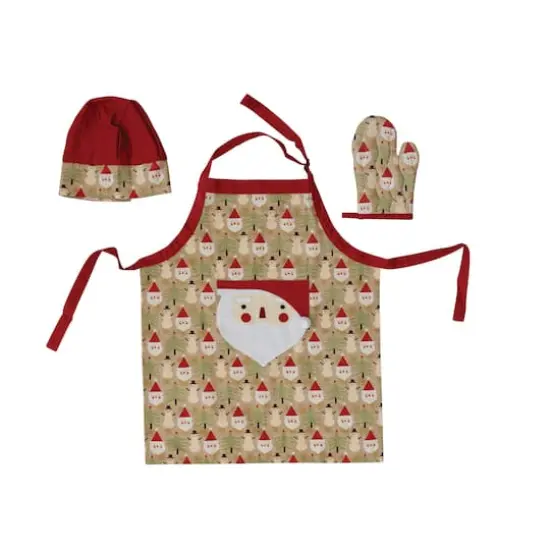 Hello Honey&reg; 24" Santa Kids Apron with Chef's Hat & Oven Mitt {1}