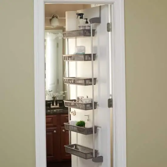 Household Essentials Over the Door Storage Rack Gray {3}