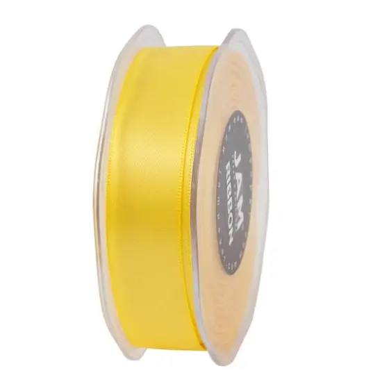 JAM Paper 7/8" x 25yd. Double Face Satin Ribbon Yellow {7}