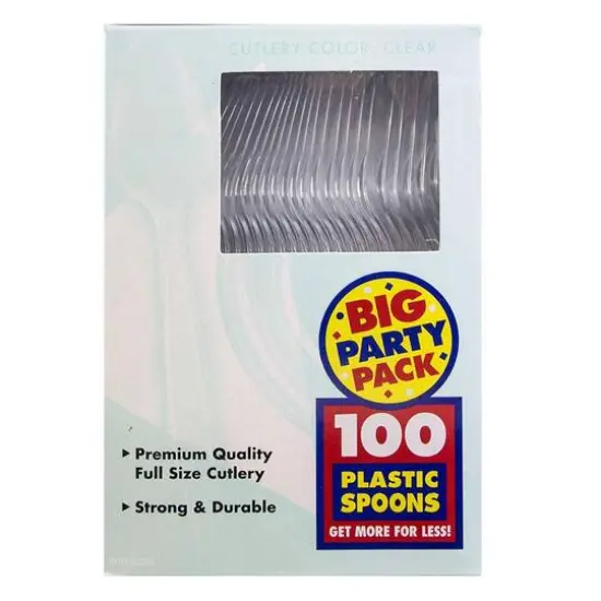 JAM Paper Plastic Spoons, 100ct. Clear {3}