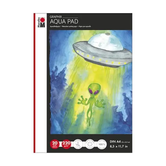 Marabu Graphix Aqua Watercolor Pad, 8.3" x 11.7" {1}