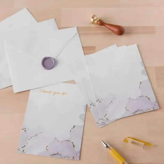 Gray Watercolor Flat Cards & Envelopes by Recollections&trade;, 4.25" x 5.5" {4}
