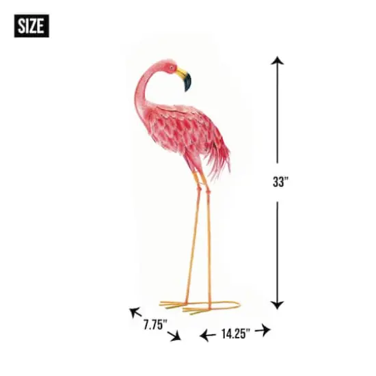 33" Bright Standing Flamingo Looking Back {7}