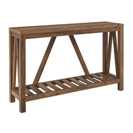 Walker Edison Reclaimed Barnwood Rustic A-Frame Entry Table {1}