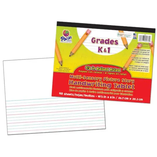 Pacon&reg; Multi-Sensory K-1 Picture Story Handwriting Tablet, 3 Packs of 40 {3}