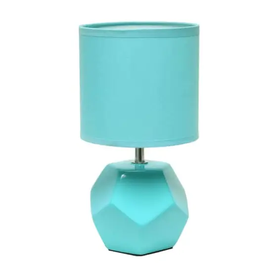 Simple Designs Round Prism Mini Table Lamp Blue {1}