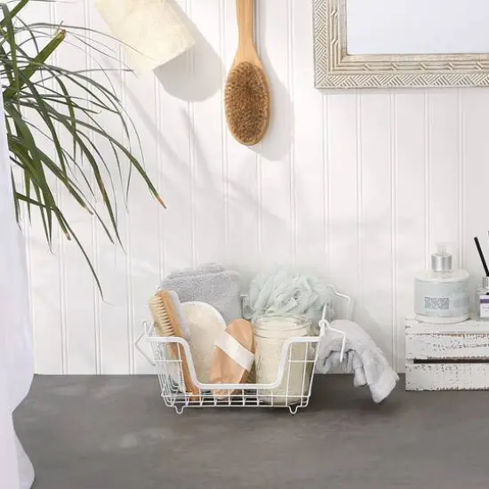 DII&reg; Small Square Metal Basket White {4}