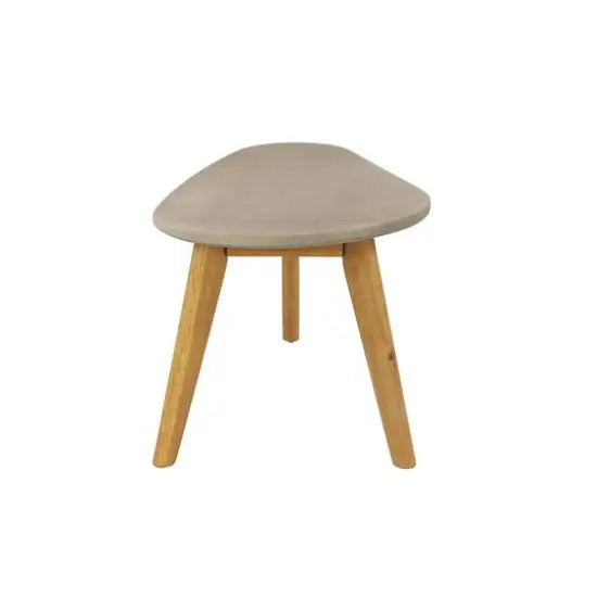 29" Gray Resin Modern Outdoor Accent Table {3}