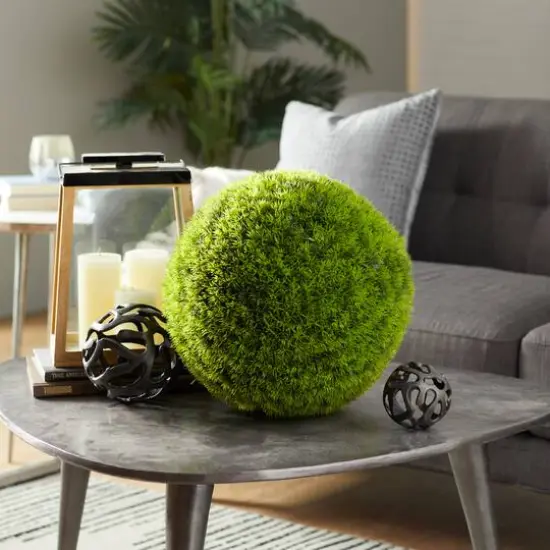 15" Vinyl Green Grass Topiary Ball {6}