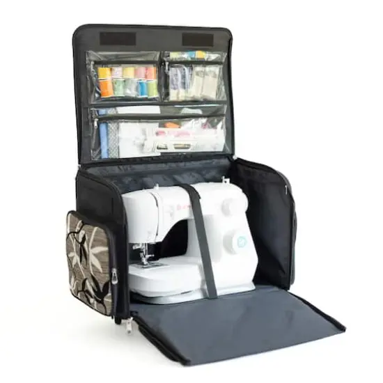 Everything Mary Black & White Tapestry Rolling Tote {6}