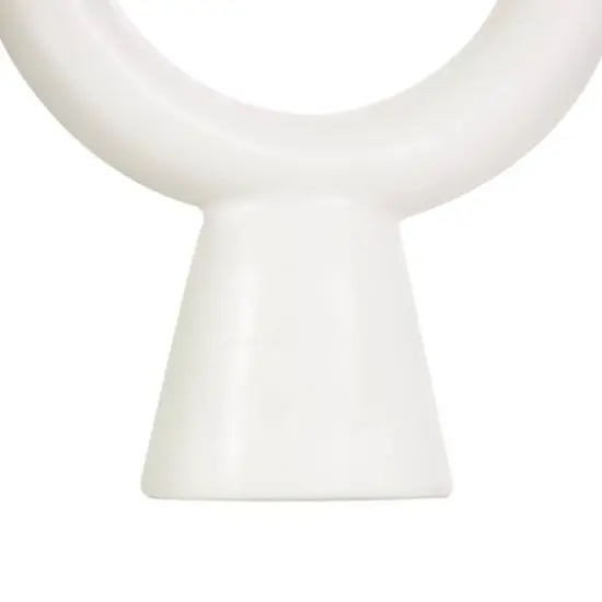 CosmoLiving by Cosmopolitan 12" Black & White Ceramic Geometric Ring Taper Candle Holder Set {9}