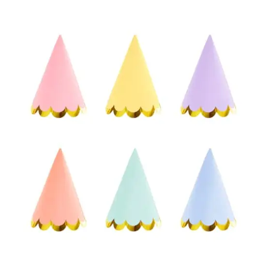 5" Pastel with Foil Scallop Party Hats by Celebrate It&trade; {1}