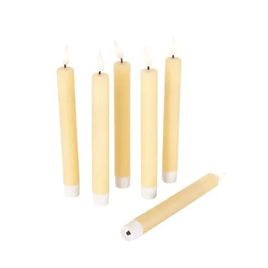 8" Flameless Wax Candles with Remote Control, 6ct. Yellow {3}