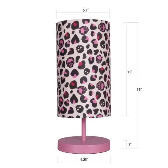 15" Pink Skull Leopard Print Table Lamp by Ashland&reg; {5}