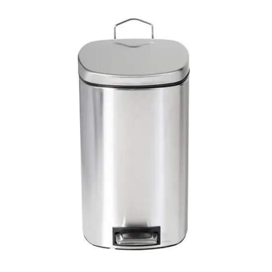 Honey Can Do 12-Liter Stainless Steel Step Trash Can {8}