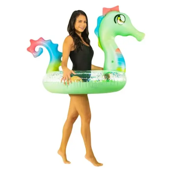 PoolCandy 40" Glitter Seahorse Pool Tube {1}