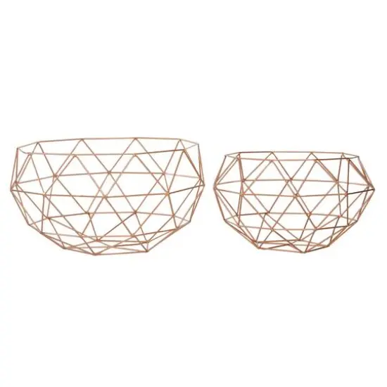 Gold Metal Contemporary Decorative Tray Set {1}