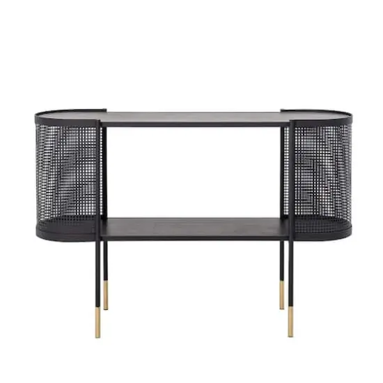 Hello Honey&reg; Metal Console Table with Shelf & Brass Finish Legs {1}