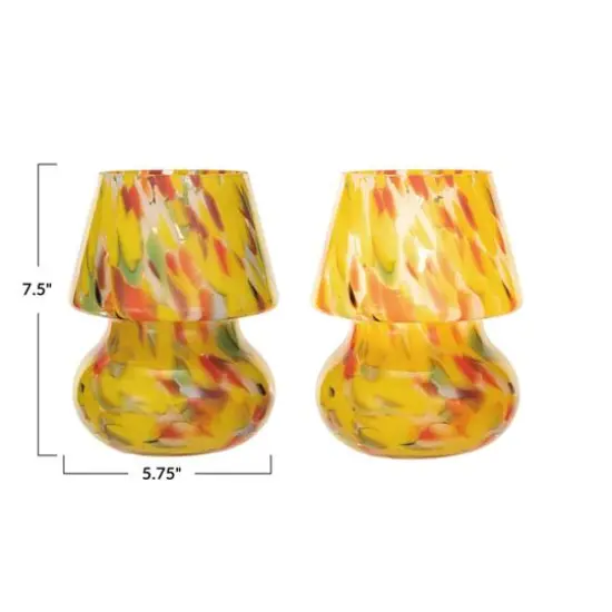Hello Honey® 7.5" Multicolor Round Blown Glass Table Lamp with Inline Switch {7}