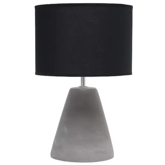 Simple Designs&trade; 14.5" Pinnacle Concrete Table Lamp Black {1}