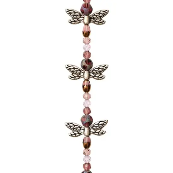 Glass & Metal Dragonfly Beads, 20mm by Bead Landing&trade; Amethyst {1}
