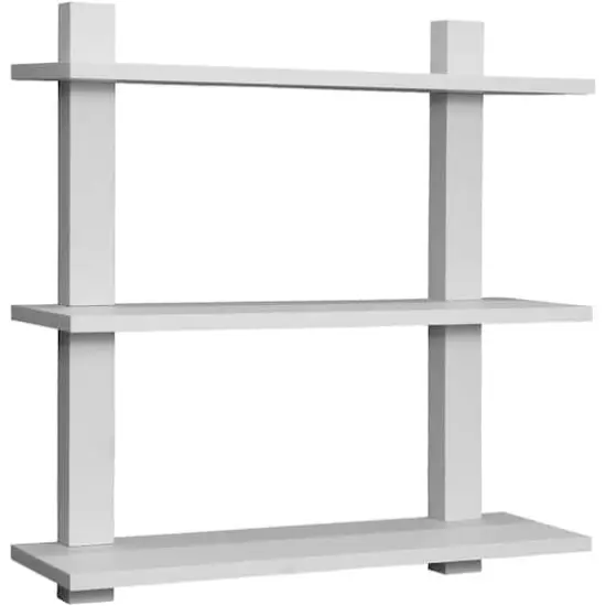 Sorbus 23.6" Triple Tier Floating Shelf White {1}