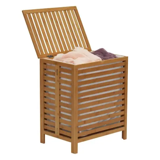 Household Essentials Bamboo Laundry Hamper {5}