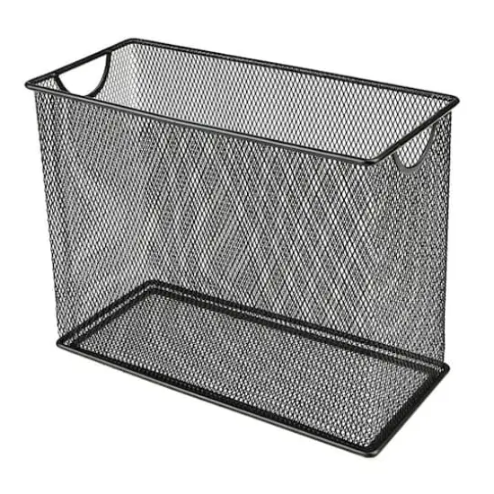 Mind Reader Metal Mesh File Organizer Storage Basket Black {7}