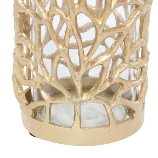 Gold Aluminum Coastal Candle Holder, 8" x 5" x 5" {5}