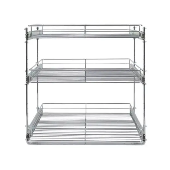 Household Essentials Glidez Chrome-Plated Steel Triple-Sliding Storage Organizer {8}