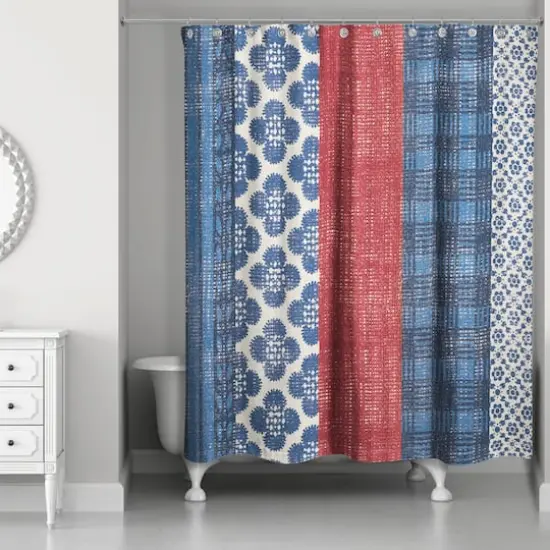 Patriotic Patchwork Shower Curtain {3}