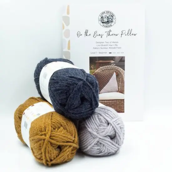 Lion Brand&reg; Two of Wands On the Bias Pillow Knit Yarn Bundle {1}