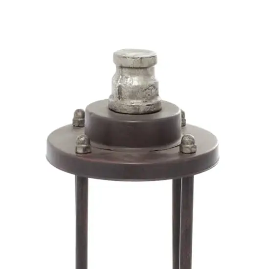 Brown Iron Industrial LED Lantern, 13" x 4" x 4" {5}