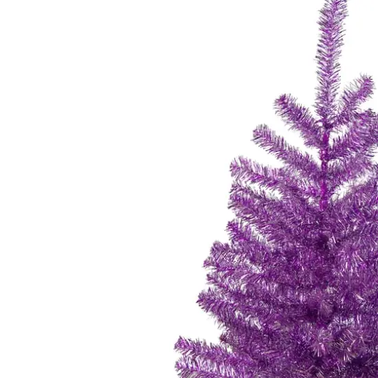 3ft. Unlit Metallic Purple Tinsel Artificial Christmas Tree {4}