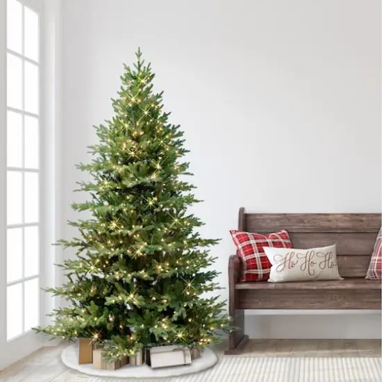 6.5ft. Pre-Lit Balsam Artificial Fir Christmas Tree, Clear LED Lights {4}