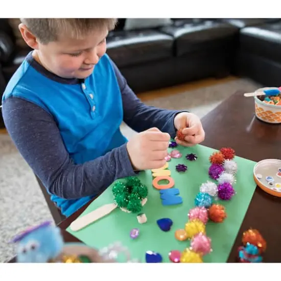 Creativity Street&reg; 1/2" Glitter Pom Poms, 6 Packs of 80 {3}