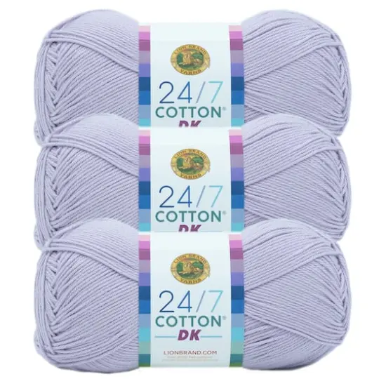 3 Pack Lion Brand&reg; 24/7 Cotton&reg; DK Yarn Desert Lily {1}