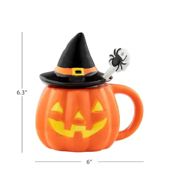 Mr. Halloween Lidded Jack-O-Lantern Mug with Spoon {5}