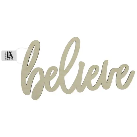 Leisure Arts&reg; 12" Wood Believe Word {1}