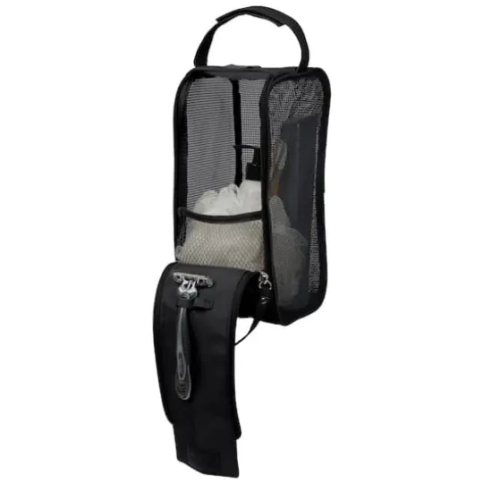 Simplify Black Hanging Mesh Toiletry Bag {6}